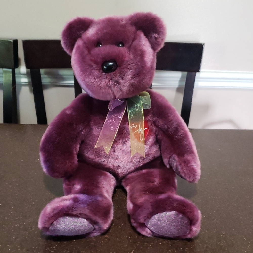 TY 2000 SIGNATURE BEAR BEANIE BABY - MINT without MINT TAG. 14"